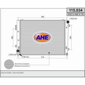 Acquista Radiatore motore da AHE 115.034 a buon mercato per soli 186,32 €