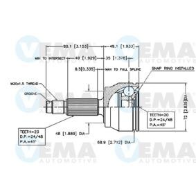 Achetez des Jeu de joints, arbre de transmission VEMA 18214 à prix pour 43,28 €