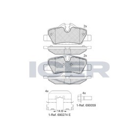 Compre Pastilhas de travão da ICER 182190 a um preço baixo por 33,29 €