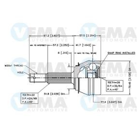 Achetez des Jeu de joints, arbre de transmission VEMA 18222 à prix pour 36,03 €