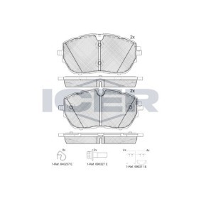 Achetez des Plaquettes de frein ICER 182227 à prix pour 50,33 €