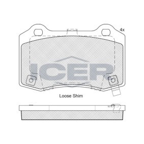 Acquista Kit pastiglie freni da ICER 182230 a buon mercato per soli 36,50 €