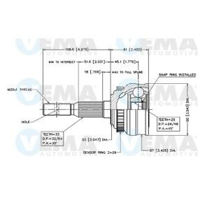 Achetez des Jeu de joints, arbre de transmission VEMA 18224 à prix pour 42,16 €