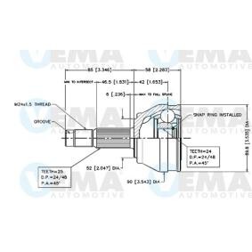 Acquista Kit giunti semiasse da VEMA 18250 a buon mercato per soli 52,37 €