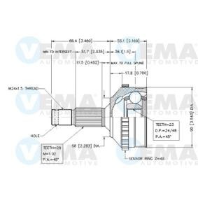 Achetez des Jeu de joints, arbre de transmission VEMA 18282 à prix pour 54,39 €
