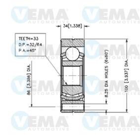 Achetez des Jeu de joints, arbre de transmission VEMA 18383 à prix pour 49,02 €