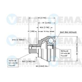 Achetez des Jeu de joints, arbre de transmission VEMA 18464 à prix pour 53,35 €