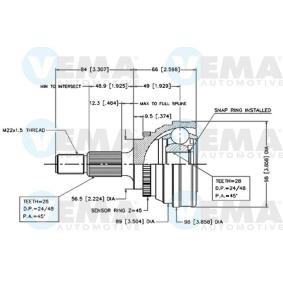 Achetez des Jeu de joints, arbre de transmission VEMA 18526 à prix pour 61,05 €