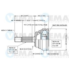 Acquista Kit giunti semiasse da VEMA 18567 a buon mercato per soli 40,88 €