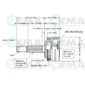 Acquista Kit giunti semiasse da VEMA 18624 a buon mercato per soli 36,31 €