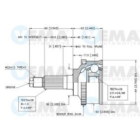Achetez des Jeu de joints, arbre de transmission VEMA 18693 à prix pour 48,83 €