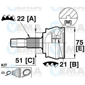 Acquista Kit giunti semiasse da VEMA 18759 a buon mercato per soli 37,87 €