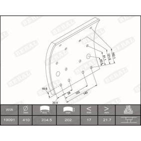 Achetez des Kit de garnitures de frein, frein à tambour BERAL 1909123500016375 à prix pour 531,09 €