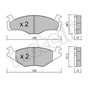 Compre Pastilhas de travão da METELLI 22-0045-2 a um preço baixo por 22,34 €