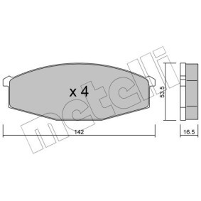 Acquista Kit pastiglie freni da METELLI 22-0051-0 a buon mercato per soli 37,18 €