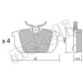 Compre Pastilhas de travão da METELLI 22-0064-0 a um preço baixo por 23,08 €