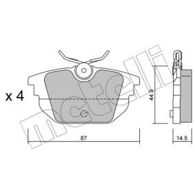 Compre Pastilhas de travão da METELLI 22-0299-0 a um preço baixo por 23,50 €