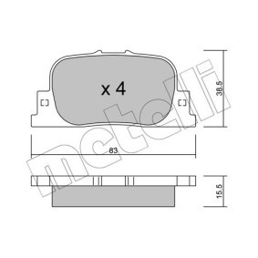 Bremsbeläge 22-0579-0 für DAF