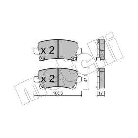 Compre Pastilhas de travão da METELLI 22-0844-0 a um preço baixo por 35,78 €