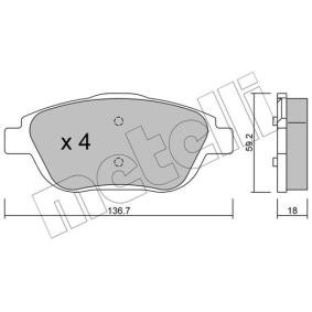 Compre Pastilhas de travão da METELLI 22-0852-0 a um preço baixo por 42,49 €