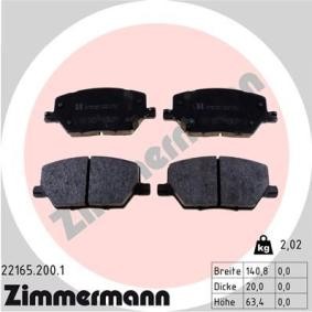 Køb Bremseklodser af ZIMMERMANN 22165.200.1 til den lave pris 579,37 DKK
