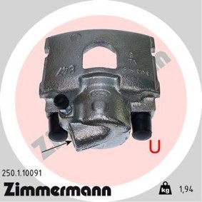 Kjøp Bremsecaliper av ZIMMERMANN 250.1.10091 til den lave prisen 1620,25 NOK