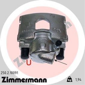 Kjøp Bremsecaliper av ZIMMERMANN 250.2.10091 til den lave prisen 1620,25 NOK