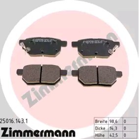 Achetez des Plaquettes de frein ZIMMERMANN 25016.143.1 à prix pour 44,45 €