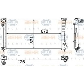 Achetez des Radiateur du moteur HELLA 8MK 376 717-611 à prix pour 112,74 €
