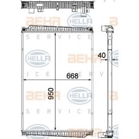 Kjøp Radiator, motorkjøling av HELLA 8MK 376 755-391 til den lave prisen 5397,58 NOK