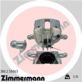 Kjøp Bremsecaliper av ZIMMERMANN 380.2.50063 til den lave prisen 1585,40 NOK