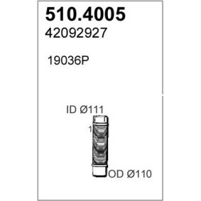 Kjøp Fleksirør, eksosanlegg av ASSO 510.4005 til den lave prisen 3756,70 NOK