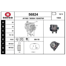 Lichtmaschine 56824 für 206 Schrägheck (2A/C) für 141,57 CHF