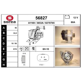 Lichtmaschine 56827 für 206 Schrägheck (2A/C) für 109,19 CHF