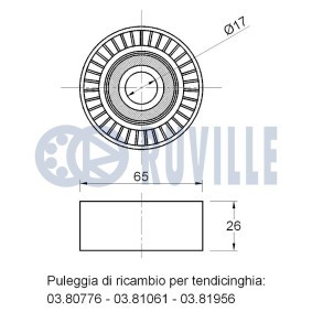Compre Tensor de la correa trapecial poli v de RUVILLE online para Coaster Bus (_B4_, _B5_) a precios moderados