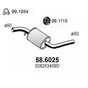 Achetez des Silencieux intermédiaire ASSO 58.6025 à prix pour 143,06 €