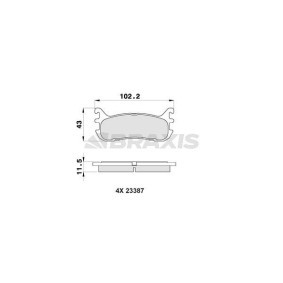 Acquista Kit pastiglie freni da BRAXIS AB0452 a buon mercato per soli 16,29 €