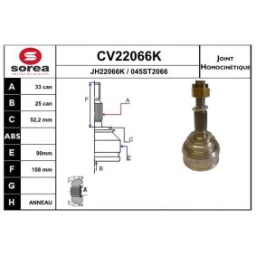 Gelenksatz, Antriebswelle CV22066K von EAI günstig für 54,02 € online kaufen