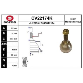 Comprar Juego de articulación, árbol de transmisión de EAI CV22174K a bajo precio de 51,47 €