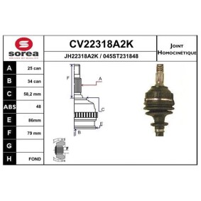 Comprar Juego de articulación, árbol de transmisión de EAI CV22318A2K a bajo precio de 55,71 €