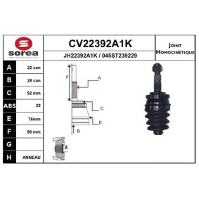 Gelenksatz, Antriebswelle CV22392A1K von EAI günstig für 52,59 € online kaufen