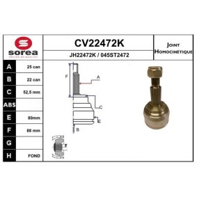 Gelenksatz, Antriebswelle CV22472K von EAI günstig für 48,55 € online kaufen