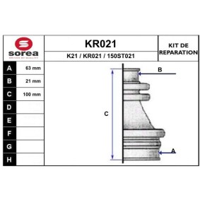 Faltenbalgsatz, Antriebswelle KR021 von EAI günstig für 11,06 € online kaufen