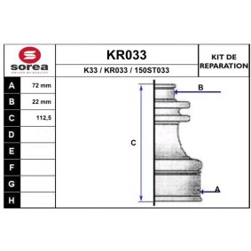 Faltenbalgsatz, Antriebswelle KR033 von EAI günstig für 11,06 € online kaufen