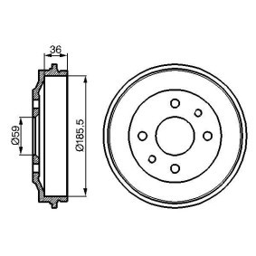 Comprar Tambor de freno de BOSCH 0 986 477 055 a bajo precio de 21,76 €