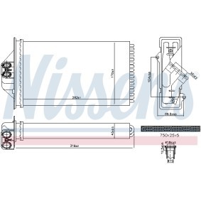 Achetez des Radiateur de chauffage NISSENS 707293 à prix pour 137,34 €