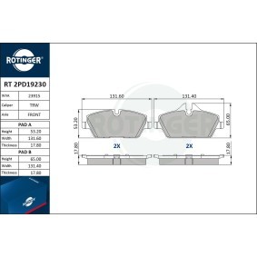 Compre Pastilhas de travão da ROTINGER RT 2PD19230 a um preço baixo por 35,22 €