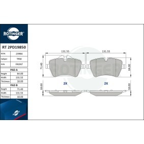 Compre Pastilhas de travão da ROTINGER RT 2PD19850 a um preço baixo por 45,32 €