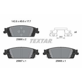 Achetez des Plaquettes de frein TEXTAR 2586601 à prix pour 56,11 €