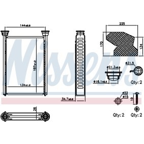 Achetez des Radiateur de chauffage NISSENS 707309 à prix pour 49,97 €